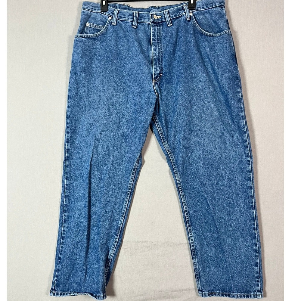 Wrangler Relaxed Fit Jeans 44x30 Cotton Blue Workwear EUC
